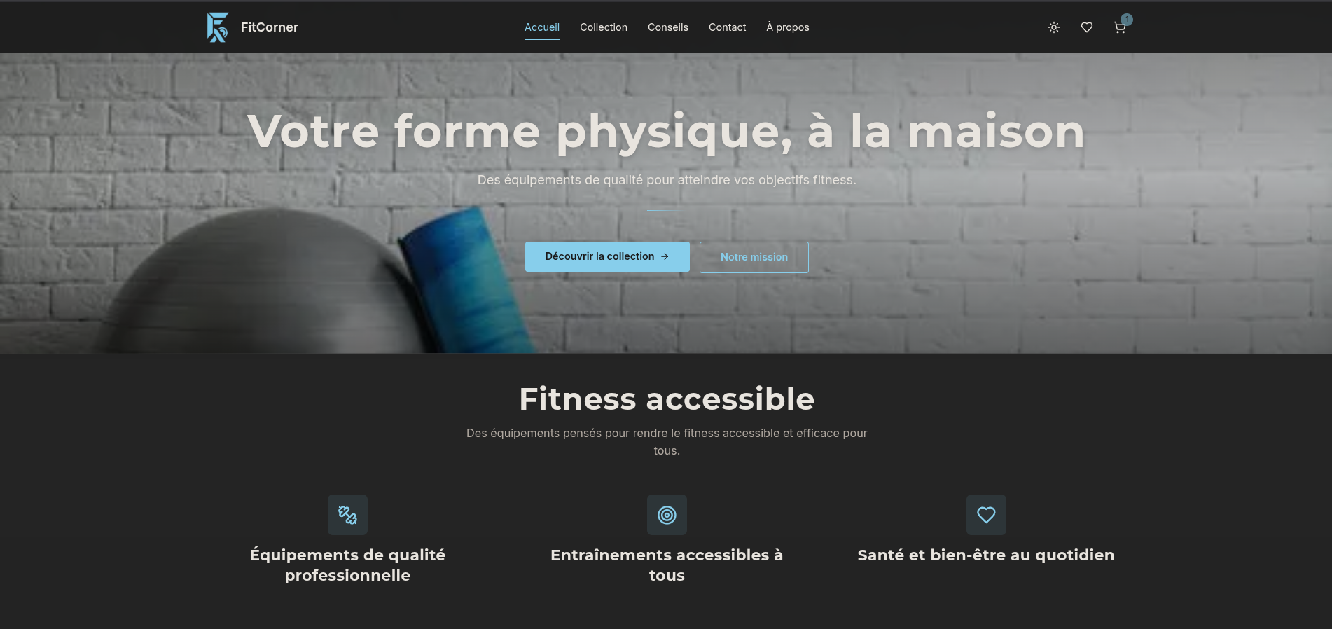 Site E-commerce Fitness